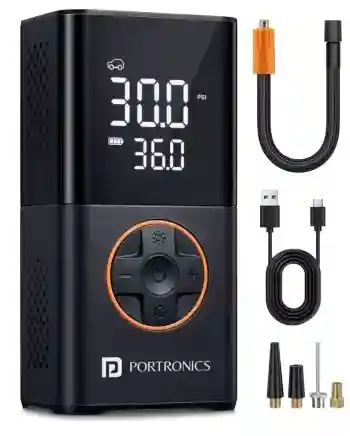  Portronics 150 psi Tyre Air Pump for Car & Bike